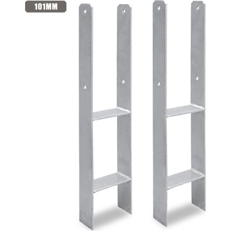 SWANEW Supporto per palo H per Carport Recinzioni Supporto per palo in H Supporto da incasso 101MM 2 pezzi (1/5)