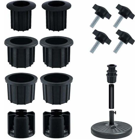 Rechange pour Porte-Parapluie, Bouchon Cache Trou avec Bouton Étoile INOX m8 Accessoires Parasol Accessoires Pied Parasol pour Table de Terrasse Balcon Arrière-Cour (Noir 12pcs) (1/5)