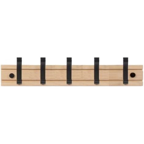FENOPLASTICA Kleiderständer mit 5 aktiven Haken, robuster Kleider- und Hutständer aus Bambus (50 cm) (1/5)