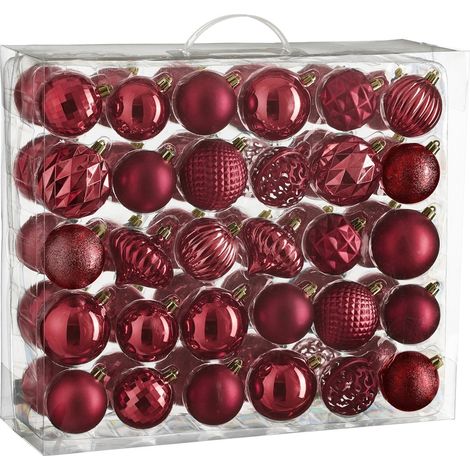 Mica Decorations boule de Noël Rouge foncé H7xl7xL7cm (1/4)