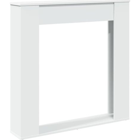 Cadre de cheminée blanc 100x20x100 cm bois d'ingénierie