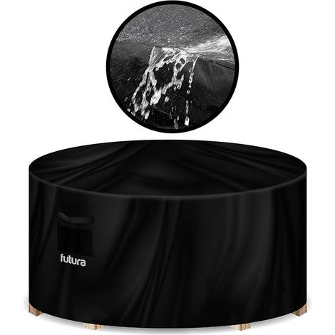 Futura Garden Furniture Covers Waterproof Round 190x80cm Extra Heavy Duty PVC Lined Air Vents UV Protection Rip Resistant (1/5)