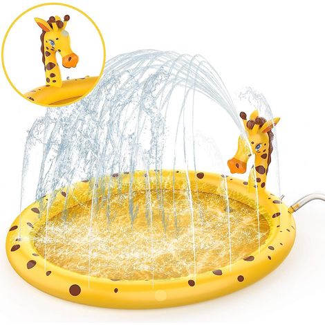 Piscine gonflable girafe pour enfants avec tapis de jeux d'eau à jets d'eau (1/5)