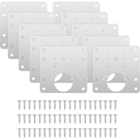 Plaque Reparation Charniere Porte,10 Pièces Charniere Porte Cuisine,Charniere Porte Placard avec Trou,Charnières pour Placards Kit De Réparation De Charnière pour Bois,Meubles,Étagères (1/5)