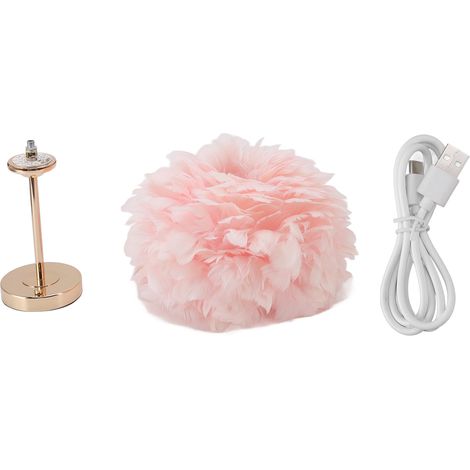 Lampe de Table Plumes LED Touch avec 3 Températures de Couleur et Chargement USB (Diamètre 30cm, Hauteur 38cm)