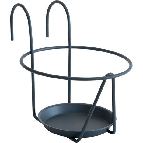 Soporte para maceta con platillo de gancho 16-18cm Antracita - Louis Moulin