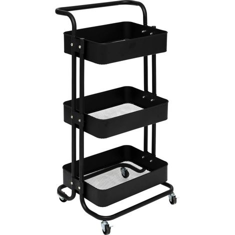 Boîtes relief 2 - black edition carro con ruedas, 3 niveles, negro - 5five