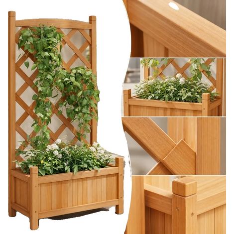 Jardin surélevé, bois de sapin massif, 48 x 24 x 36 pouces, adapté pour les légumes et les fleurs, design surélevé pour le drainage, traitement du bois non toxique (1/5)