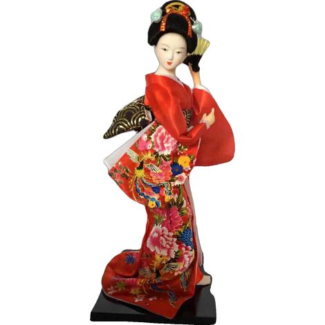Bambola Geisha, dettagli dipinti a mano, artigianato tradizionale giapponese, stile B (1/2)