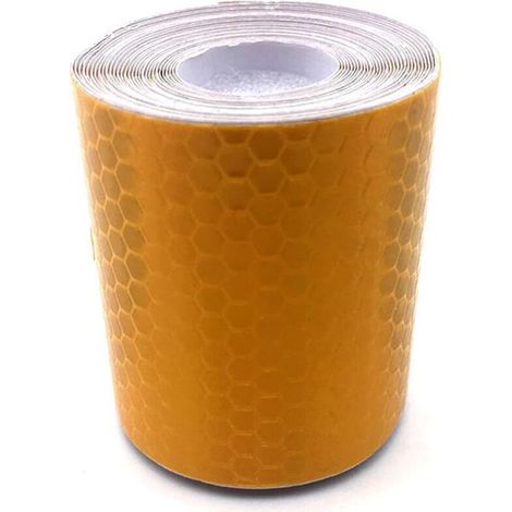 Autocollant Réfléchissant de Sécurité 5 cm X 3 M Rouleau de Ruban Adhésif Réfléchissant Haute Visibilité pour Vélos Moto Voitures Véhicules Camping-Car Camion Remorques Bateau(Orange)