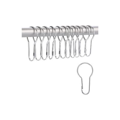 Juego de 30 ganchos y anillas metálicas para cortina de ducha - Deslizamiento suave - Tamaño universal - Resistente a la oxidación - Accesorios para cortinas de ducha (1/5)
