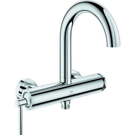 Einhand-Wannenbatterie Atrio 24367 Wandmontage satin graphite