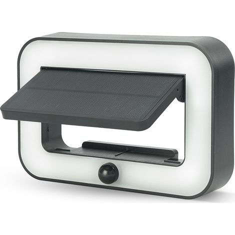 Garza - Aplique de Exterior Solar LED 500lm, 4000K, con Sensor de Movimiento – 3 Modos, IP54, 20h Autonomía, Iluminación Exterior para Jardín y Patio. Instalación en pared. (1/4)