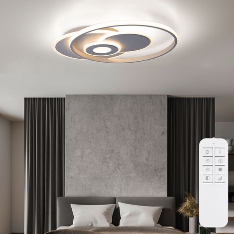 Plafonnier LED lampe de salon lampe de salle à manger, télécommande dimmable, veilleuse à mémoire, 50W 3600lm blanc chaud-blanc froid 3000-6000K, L 54 cm