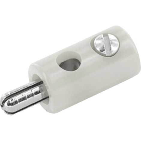 econ connect HOS25WS Miniatur-Rundsteckverbinder Stecker, gerade Stift-Ø: 2.5 mm Weiß 1 St. Bulk