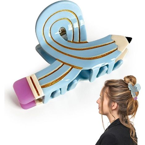 Pince à cheveux amusante avec un design en forme de griffe - Pince à cheveux en fibre d'acétate, convient aux cheveux épais, fins, bouclés et raides - Un excellent cadeau de rentrée scolaire pour les (1/5)