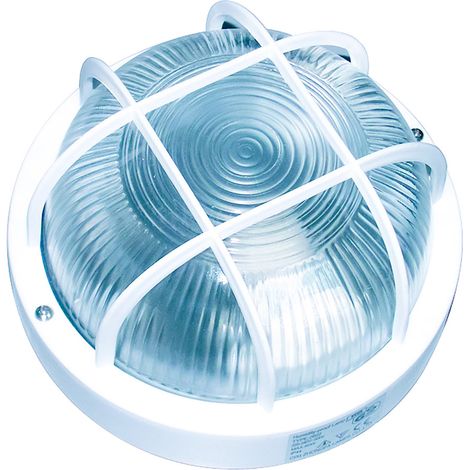 Hublot rond blanc 60W - E27 - Hublot ovale à ampoule - Extérieur - étanche et résiste à l'humidité (1/3)