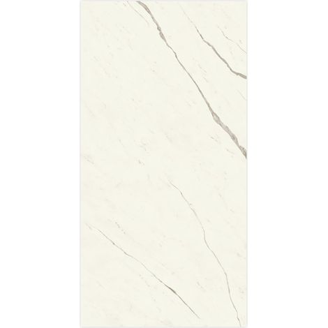 Carrelage effet Marbre Blanc Calacatta Alba 240x120x0,9 cm Brillant Montira - Mur intérieur (vendu par carton de 2,88 m²) - RO'MA CARRELAGE