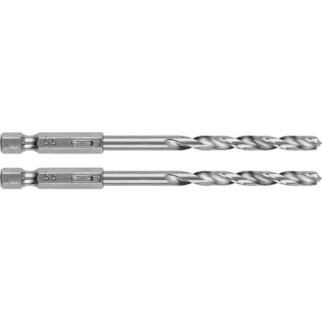 Broca hexagonal para metal de 5,5 mm, 2 unidades. (1/5)