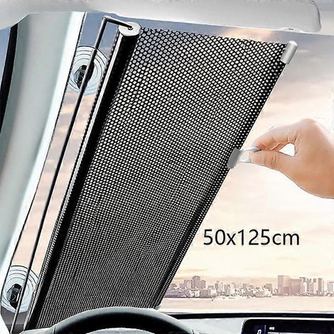 Accessoires de protection pour voiture Pare-soleil rétractable pour voiture, parasol, protection solaire pour pare-brise avant, rideaux pare-soleil intérieur 50 x 125 cm (1/5)