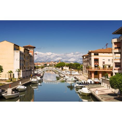 Tableau sur toile port de Fréjus ensoleillé 30x45 cm - Impression sur Toile Murale Décorative - Image imprimée en HD sur Toile - Toile sur Châssis en Bois FSC - Fabriqué en France (1/4)