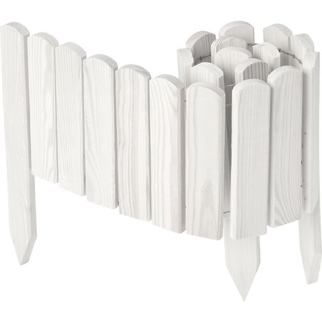 Garronda clôture de Jardin en Bois Bordure Jardin Cloture Jardin Exterieur, Palissade Bordurette Longueur: 100 cm GD-0148 (Blanc, Hauteur : 20 cm) (1/5)