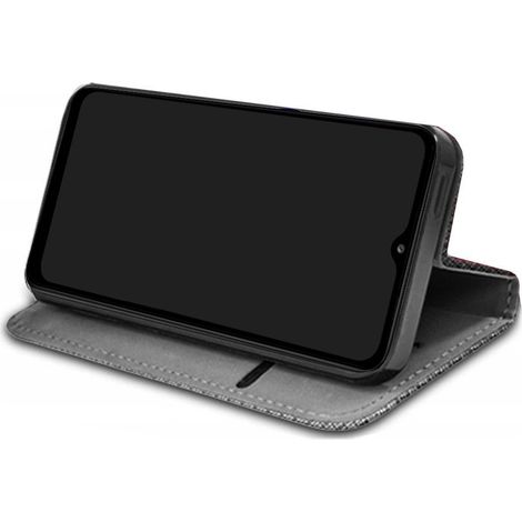 Coque pour Oppo Reno 11F 5G, aimant intelligent, rouge + verre 9H (1/4)