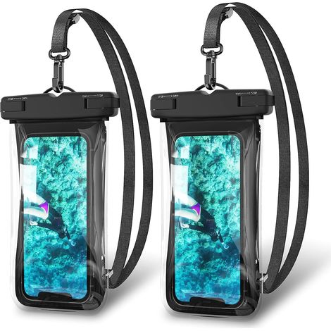 Étui étanche pour téléphone 7 pouces (lot de 2), étui universel étanche IPX8 pour iPhone 12 Pro Max/Samsung Galaxy S21 Ultra, smartphone plus petit que 6,9 pouces (1/5)