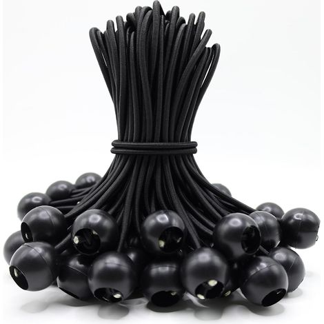 Lot de 50 Tendeur,20 cm,Caoutchouc,Boule,Polyester,Tente,Bâche - Lot de 50 Tendeur,20 cm,Caoutchouc,Boule,Polyester,Tente,Bâche (1/5)