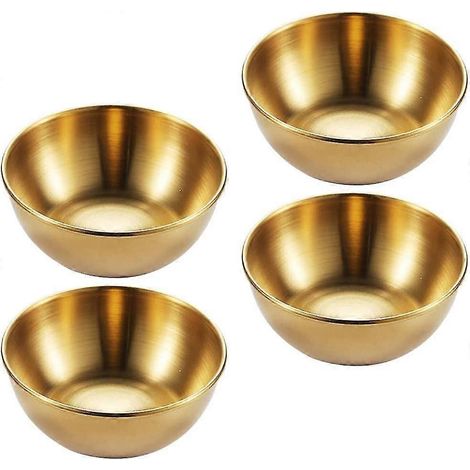 Lot de 4 mini bols ronds en acier inoxydable pour assaisonnement (doré) (4-dw)-Gold 4 pieces (1/5)