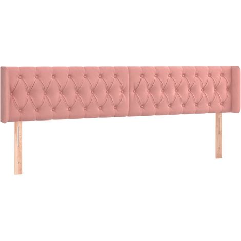 Maison Exclusive - Testiera ad Orecchio Rosa 203x16x78/88 cm in Velluto