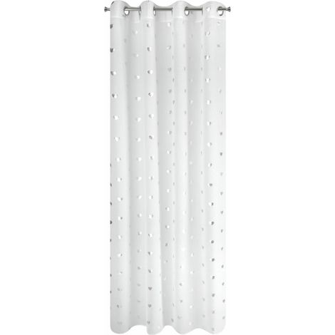 Benay-Gardine 140x250 weiß silberfarbene Herzen (1/5)