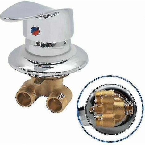 Mitigeur de douche en laiton avec inverseur de sortie chromé, raccord G12, compatible avec mitigeur d'eau chaude (1/5)