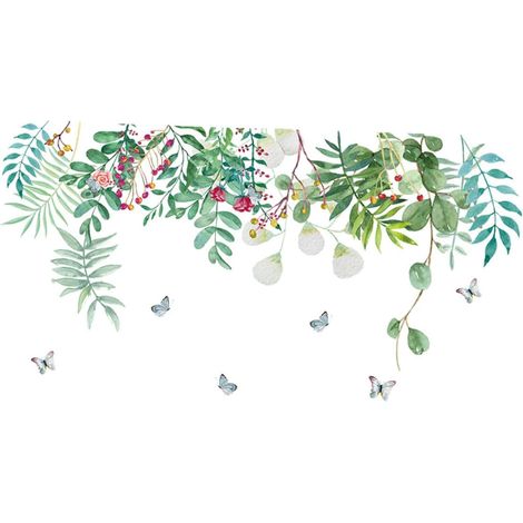 Autocollants Muraux Amovibles Motif Fleurs Et Fruits Décoration Dintérieur Autocollants Muraux Pour Bureau Salon (1/5)
