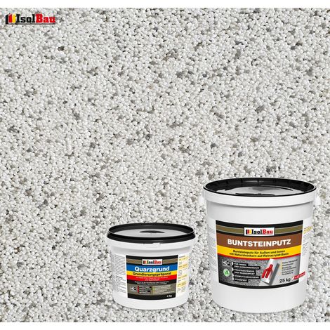 IsolBau Set Intonaco per Mosaico Mosaikputz BP70 25kg + Primer al Quarzo Quarzgrund 4kg (1/2)