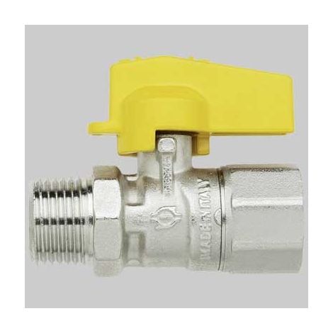 "RUBINETTO GAS A SFERA DIRITTO M/F CON LEVA IN ALLUMINIO FIV 1/2"""" x 1/2"