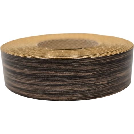 Bande de chant thermocollante 21mm x 5m épaisseur 0,50mm Mélaminé Facile à Appliquer Bricolage Étagère Meuble Panneau Bois Durable, Noyer Tabac