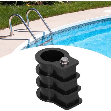 Treppenbefestigung für Schwimmbäder, ineinandergreifender Kunststoff, rutschfest, schwarz, 130 g, 9 x 8 x 8 cm