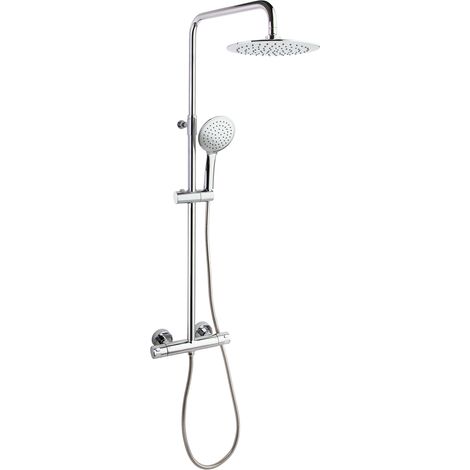Ramon Soler - Columna de Ducha con Grifo Termostático Cromado con Barra Telescópica y Accesorios Serie Termotech (1/5)