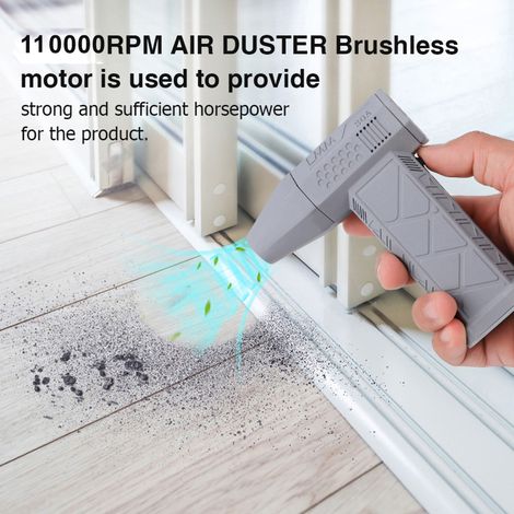 Ventilateur turbo portable à main, 110 000 tr/min, moteur sans balais haute vitesse, souffleur sans fil pour clavier d'ordinateur, utilisation extérieure, etc. (1/4)