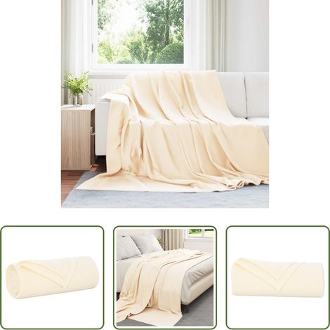 Plüschdecke - Wohndecken 24 pcs Creme 240 x 220 cm Fleece (1/5)
