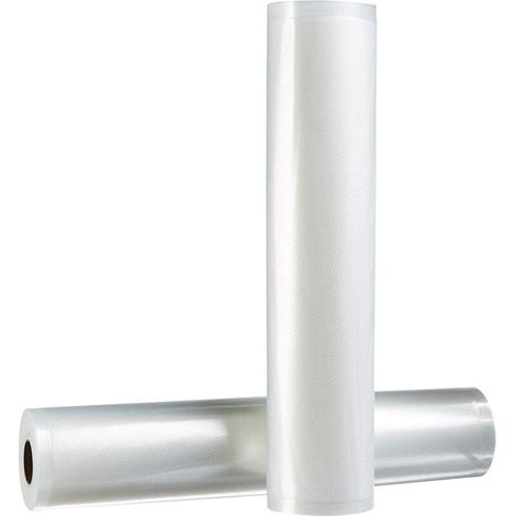 Rotoli riutilizzabili per sigillatrice sottovuoto – 28 cm × 500 cm, confezione da 2, realizzati in polietilene resistente e impermeabile.