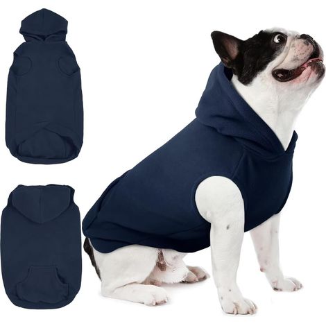 Sweat à Capuche en Polaire pour Chien Vêtement d'hiver Chaud et Confortable sans Manches avec Poche et Trou pour Laisse Doré Chien Chat (1/5)