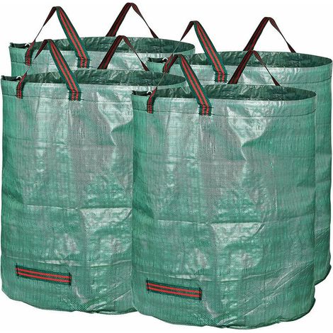 royaluxe - Lot de 4 Sacs de Jardin Réutilisable 120L Sacs de Déchets Jardin Pliable avec Poignées
