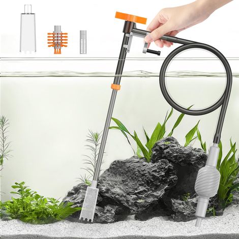 Kit 3 en 1 pour Changement Eau Aquarium Siphon Nettoyeur avec Tuyau 1 m et Tube Extensible Outil Manuel pour Nettoyer Gravier Changer Eau Laver Sable et Entretien (1/5)