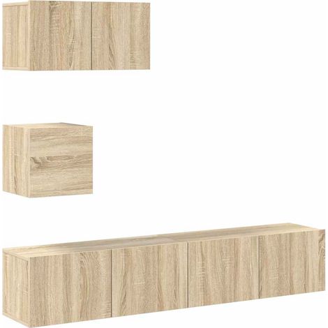 Maison Exclusive - 4-tlg. TV-Schrank-Set Sonoma-Eiche Holzwerksto