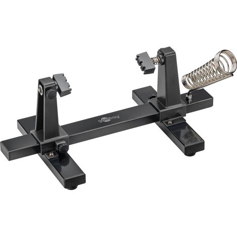 goobay Soporte para PCB con soporte de soldador – Soporte para soldar placas y piezas de trabajo de hasta 18 cm – Control perfecto durante la soldadura – Flexible ajustable – 76559