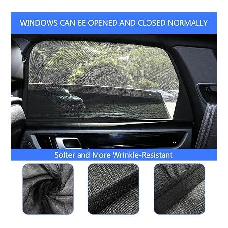 Chaussettes Voiture Pare Soleil Voiture Chaussette Anti-UV et Anti-Moustiques Protection Arrière Enfants Animaux Taille Universelle (1/3)