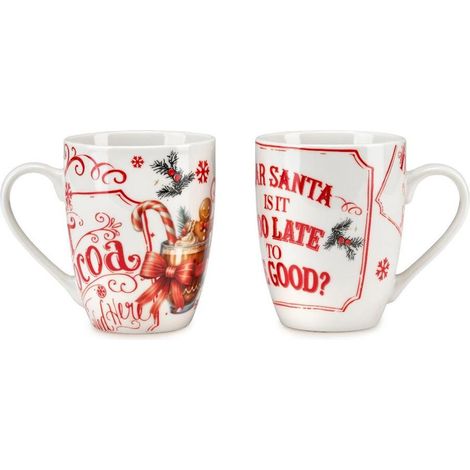 Fade set 2 mug Chocolate Natale porcellana fine 350 ml