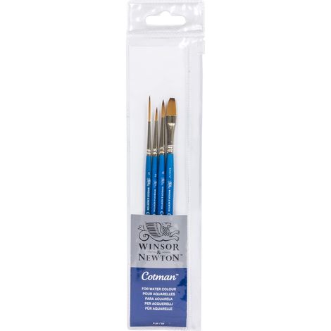 Winsor & Newton Cotman pennello manico corto (confezione da 4)